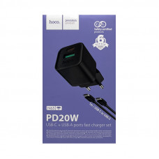 СЗУ Блок Hoco N65 PD20W + кабель Type-C Type-C 1m черный