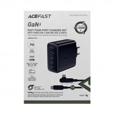 СЗУ Блок ACEFAST A37 100W + кабель Type-C Type-C 1m черный