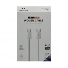 Кабель Type-C на Type-C Keephone WOVEN ВС232432 60W 2m белый