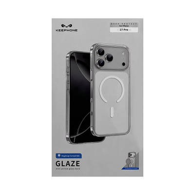 Чехол накладка iPhone 17 Pro KEEPHONE GLAZE прозрачный оптом по низким ценам!