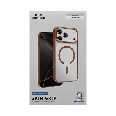 Чехол накладка iPhone 17 Pro Max KEEPHONE SKIN GRIP Magsafe оранжевый оптом по низким ценам!