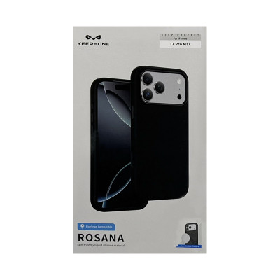 Чехол накладка iPhone 17 Pro Max KEEPHONE ROSANA Magsafe черный оптом по низким ценам!