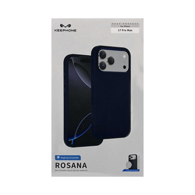 Чехол накладка iPhone 17 Pro Max KEEPHONE ROSANA Magsafe темно-синий оптом по низким ценам!