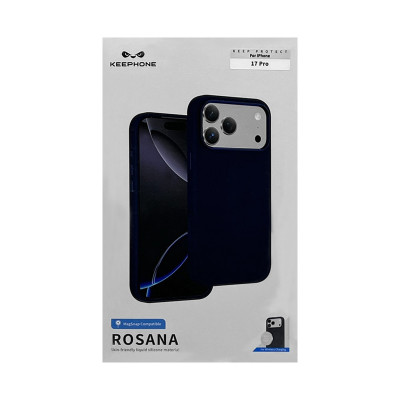Чехол накладка iPhone 17 Pro KEEPHONE ROSANA Magsafe темно-синий оптом по низким ценам!