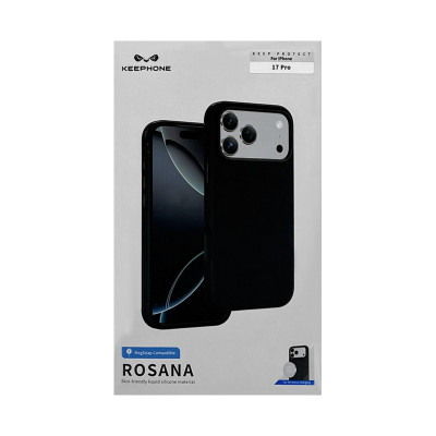 Чехол накладка iPhone 17 Pro KEEPHONE ROSANA Magsafe черный оптом по низким ценам!