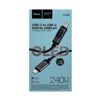 Кабель Type-C на Type-C Hoco U148 240W 1.2m черный оптом по низким ценам!
