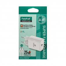 СЗУ Блок FaizFull FC204 PD25W + кабель Type-C Type-C белый