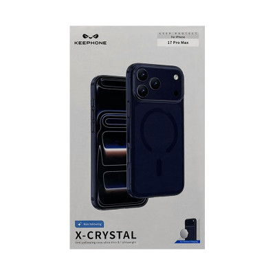 Чехол накладка iPhone 17 Pro Max KEEPHONE X-CRYSTAL Magsafe синий оптом по низким ценам!