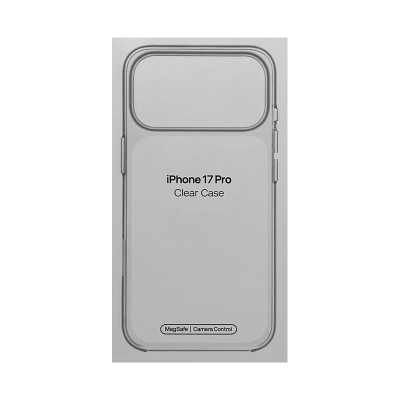 Чехол пластик iPhone 17 Pro Magsafe IC бело-прозрачный с сенсорной кнопкой оптом по низким ценам!