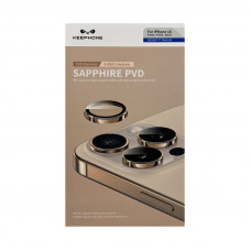 Защитное стекло на камеру KEEPHONE SAPHIRE iPhone 16Pro/16pro Max золото