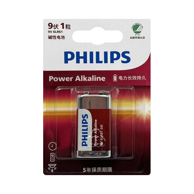 Батарейки PHILIPS 6LR61 1BL (цена за 1 шт) (параллельный импорт) оптом по низким ценам!