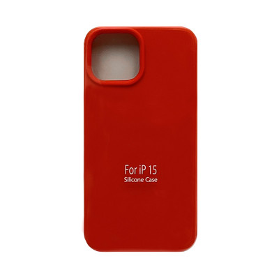 Чехол накладка Silicone case (без лого) iPhone 15 оранжевый оптом по низким ценам!