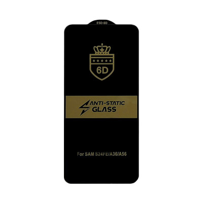 Защитное стекло 6D Anti-static Samsung A37/A57 черный техпак оптом по низким ценам!