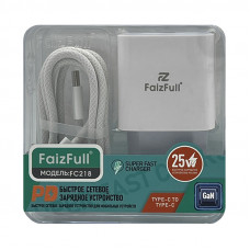 СЗУ Блок FaizFull FC218 PD25W + кабель Type-C Type-C белый
