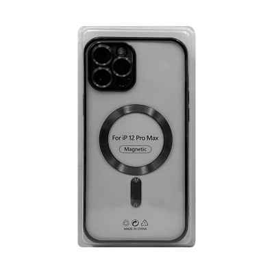 Чехол накладка iPhone 12 Pro Max Magsafe цветным кантом и защитой камеры оптом по низким ценам!