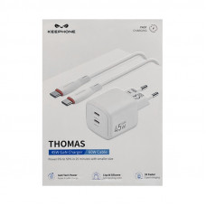 СЗУ Блок KEEPHONE THOMAS 45W + кабель Type-C Type-C белый