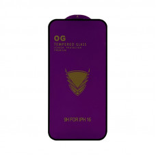 Защитное стекло OG iPhone 16 черный техпак