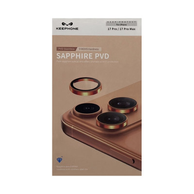Защитное стекло на камеру KEEPHONE SAPPHIRE PVD iPhone 17Pro/17 Pro Max оранжевый оптом по низким ценам!