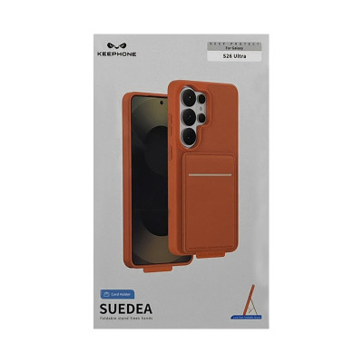 Чехол накладка Samsung S26 ULTRA KEEPHONE SUEDEA оранжевый оптом по низким ценам!