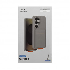 Чехол накладка Samsung S26 ULTRA KEEPHONE SUEDEA серый