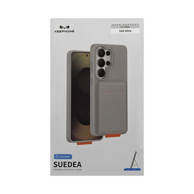 Чехол накладка Samsung S26 ULTRA KEEPHONE SUEDEA серый оптом по низким ценам!