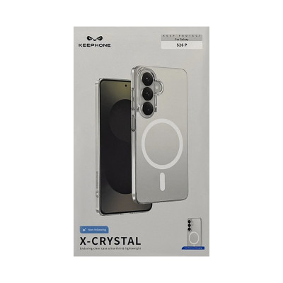 Чехол накладка Samsung S26 PLUS KEEPHONE X-CRYSTAL Magsafe прозрачный оптом по низким ценам!