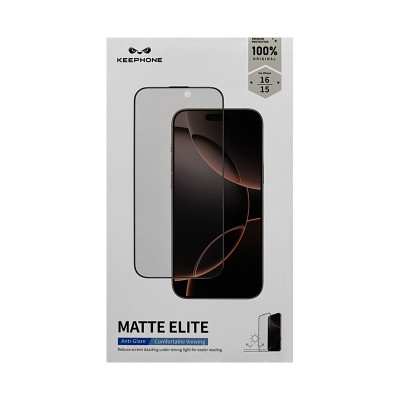 Защитное стекло KEEPHONE MATTE ELITE  iPhone 15/16 матовый оптом по низким ценам!