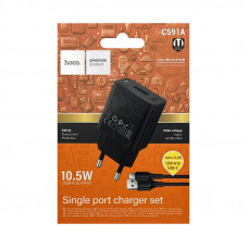 СЗУ USB Hoco CS91A 10.5W + кабель Type-C черный
