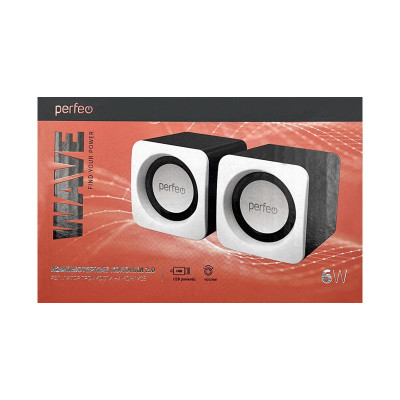 Колонка для компьютера Perfeo Wave PF_5129 белый оптом по низким ценам!