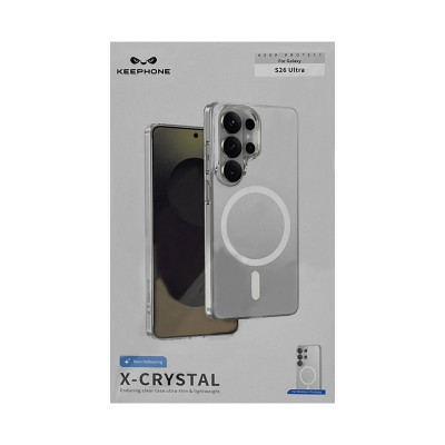 Чехол накладка Samsung S26 ULTRA KEEPHONE X-CRYSTAL Magsafe прозрачный оптом по низким ценам!