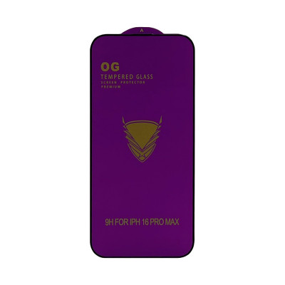 Защитное стекло OG iPhone 16 Pro Max черный техпак оптом по низким ценам!