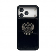 Чехол накладка iPhone 17 Pro Max под кожу с гербом
