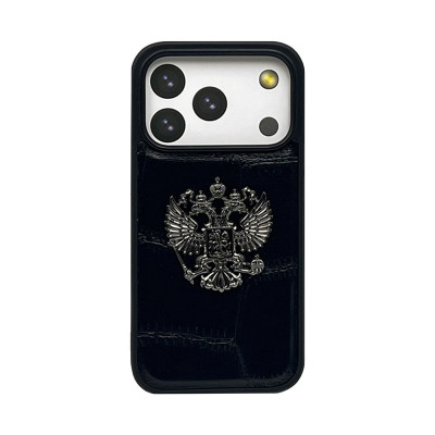 Чехол накладка iPhone 17 Pro под кожу с гербом оптом по низким ценам!