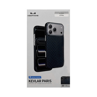 Чехол накладка iPhone 17 Pro KEEPHONE KEVLAR PARIS синий оптом по низким ценам!