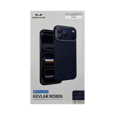 Чехол накладка iPhone 17 Pro KEEPHONE KEVLAR ROBIN синий оптом по низким ценам!