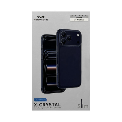 Чехол накладка iPhone 17 Pro Max KEEPHONE X-CRYSTAL синий Slim оптом по низким ценам!
