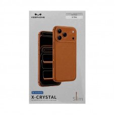 Чехол накладка iPhone 17 Pro KEEPHONE X-CRYSTAL SLIM оранжевый