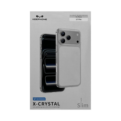 Чехол накладка iPhone 17 Pro KEEPHONE X-CRYSTAL SLIM прозрачный оптом по низким ценам!