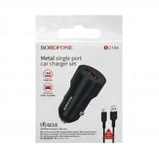 АЗУ Borofone BZ19A QC 3.0 + кабель micro черный