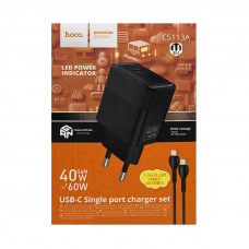 СЗУ Блок Hoco CS113A 40W + кабель Type-C Type-C 1m черный