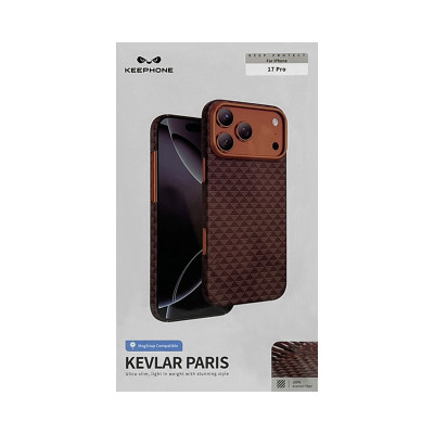 Чехол накладка iPhone 17 Pro KEEPHONE KEVLAR PARIS оранжевый оптом по низким ценам!