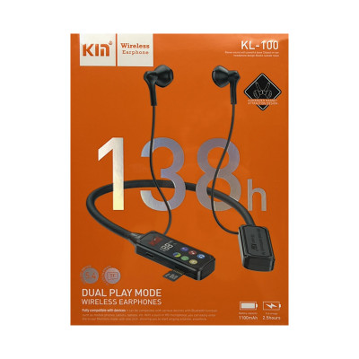 Наушники беспроводные Kin KL-100 черный (спорт) оптом по низким ценам!
