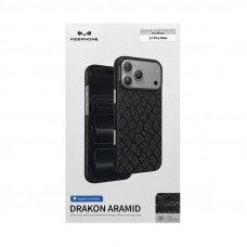 Чехол накладка iPhone 17 Pro Max KEEPHONE KEVLAR DRAKON ARAMID черный
