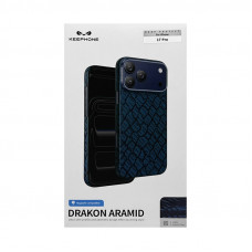 Чехол накладка iPhone 17 Pro KEEPHONE KEVLAR DRAKON ARAMID синий
