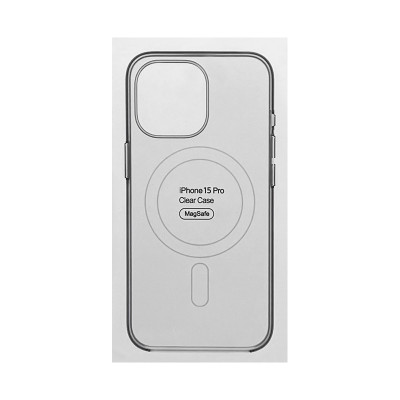 Чехол пластик iPhone 15 Pro Magsafe прозрачный IC оптом по низким ценам!