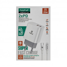 СЗУ Блок FaizFull FC142 PD25W + кабельType-C Lightning 1m