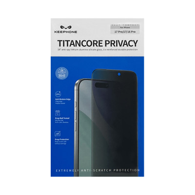 Защитное стекло KEEPHONE TITANCORE HD iPhone 17 Pro/17/16Pro Антишпион оптом по низким ценам!
