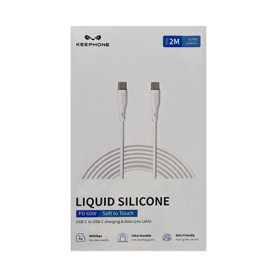 Кабель Type-C на Type-C Keephone LIQUID белый 2m оптом по низким ценам!