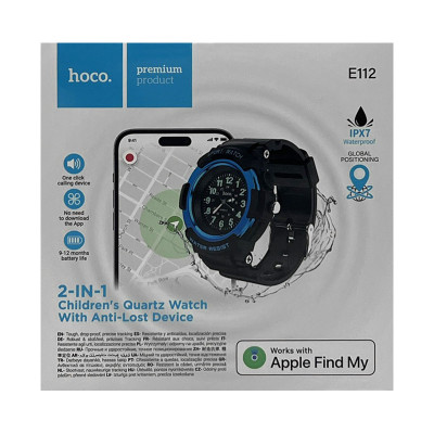 Детские часы с позиционироваем Apple Find My - hoco E112  черный оптом по низким ценам!