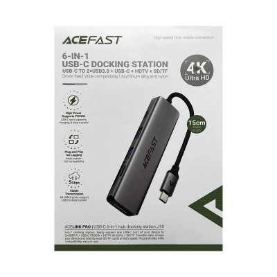Переходник ACEFAST J18  TPC - Type-C/HDTV/SD/TF/2-USB3.0 оптом по низким ценам!